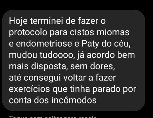 Depoimento real de aluna via WhatsApp