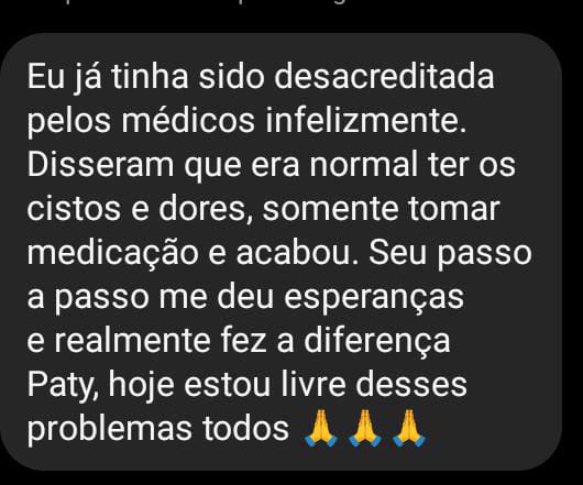 Depoimento real de aluna via WhatsApp