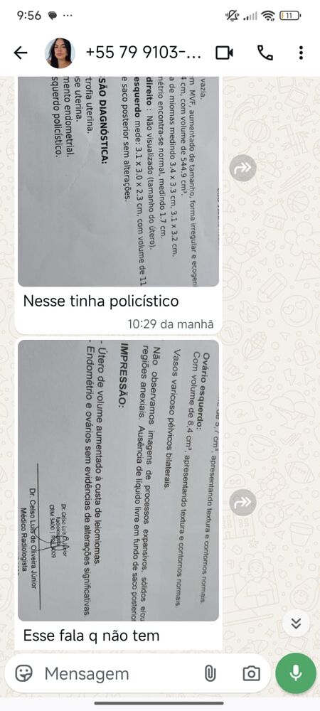Depoimento real de aluna com exames